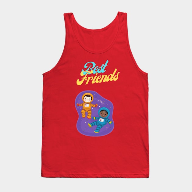 Best friends, two young astronauts floating in space Tank Top by GingerLoveCat72